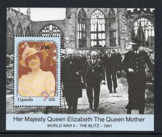 Uganda - 1990,  90th Birthday Of Queen Elizabeth The Queen Mother,  Mini - Sheet