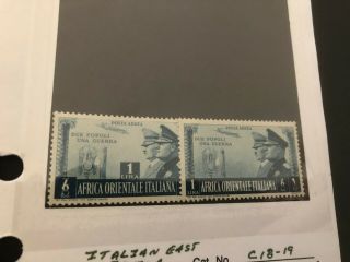 Italian East Africa Airmail Stamp Scott C18 - C19 Mnhog Scv 155.  00 Bb5662