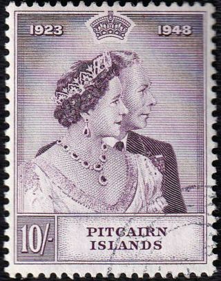 Pitcairn Islands George Vi 1949 Sg 12 Royal Silver Wedding 10/ -