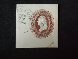 Usa Postal Stationery Brown 2 Cent Scott U265 Full Corner On White Paper