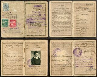 P833 - Lithuania 1930s Id/passport With Latvia Riga Municipal Revenue Stamps
