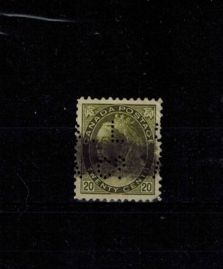 Canada Sc 84 (1897,  Qv,  Numeral Issue,  Perfin) Vf