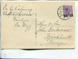 Denmark Chrx 12/15ö On Picture Post Card To Sweden 1926