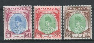 Malaya Perlis 1951 Stamps $ 1.  00 - 5.  00,  Never Hinged,  Cat.  Value Ca.  $100