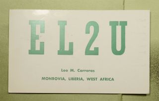 Dr Who 1964 Liberia Monrovia Qsl Ham Radio El2u Postcard To Usa E42266