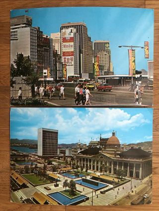 2 X China Hongkong Old Postcard Commercial Centre City Hall Hong Kong To Italy