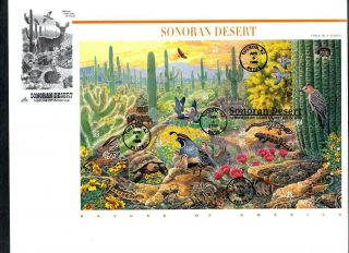 X U.  S.  Stamps Fdc Artcraft Sheet Scott 3293 Sonoran Desert Tucson,  Az.  1999