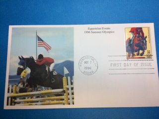 6for6 3068s Fdc Mystic 1996 32c Summer Olympics Equestrian Events Horse