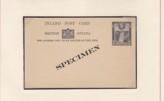 British Guiana 1938 Inland Post Card Specimen.