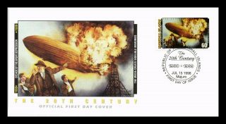 Dr Jim Stamps Hindenburg Disaster 1930s Fdc Marshall Islands Monarch Size Cover