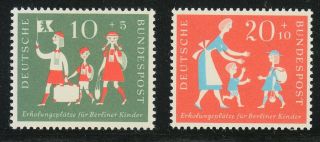Germany 1957 Mnh Mi 257 - 258 Sc B354 - 355 Childrens & Mother