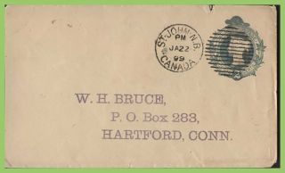 Canada 1899 Q.  V.  2c Postal Stationery Env.  With St.  Johns N.  B.  Duplex