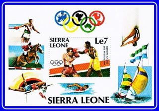 Sierra Leone 1984 Los Angeles Usa Olympics S/s Mnh Boxing Yachting Sports