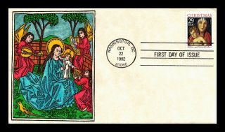 Dr Jim Stamps Us Hand Colored Bellini Madonna Christmas Fdc Cover