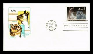 Dr Jim Stamps Us Cats Siamese Exotic Shorthair Fdc House Of Farnum Cover