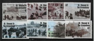 Ww2 St.  Vincent Gren 2004 60th Anniversary D - Day 8 X $2 Mnh Issues