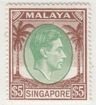 Singapore 1949 King George Vi Definitives Perf 18 $5 Mnh