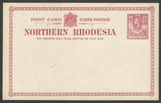 Southern Rhodesia Kgv 1 1/2d Red Postal Card