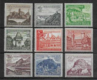 Germany Reich 1939 Nh Complete Set Of 9 Michel 730 - 738 Cv €60