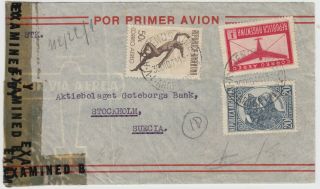 Argentina 1944 Double Censor (american & German) Cover Buenos Aires - Stockholm