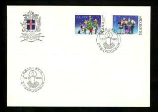 Postal History Iceland Fdc 716 - 717 Christmas 1990