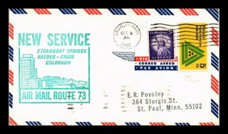 Dr Jim Stamps Us Craig Colorado Am 73 First Flight Air Mail Cover Denver 1966