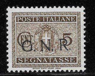 Italy Social Republic 1944 Postage Due 5c Gnr Overprinted Signed Mnh T21525