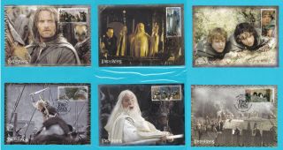 Zealand 2002 Lord Of The Rings Lotr Fdc Maxi Card Set 6 Different