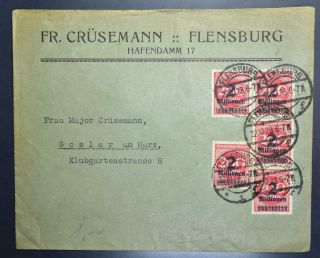 Germany 1923 Rare 10 000 000 Hyper Inflation Cover Flensburg To Look,  Deutschland