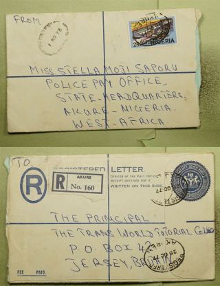 Dr Who 1977 Nigeria Akure Registered Letter Uprated Stationery C120553