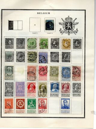 Belgium (64) Stamps Vf Pre - 1945 4 Pages From An Old Scott Album