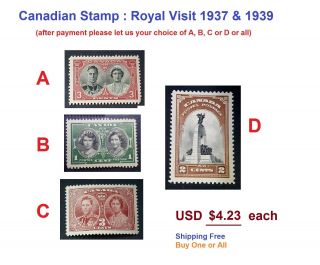 1937 1939 Royal Visit Canada Stamp - Queen Never Hinged Glue - Nystamps