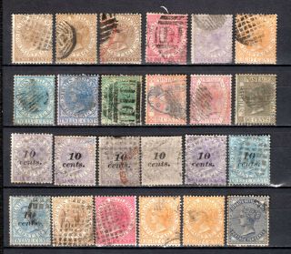 Malaya Malaysia Straits Settlements 1867 - 1882 Qv Selection Of Stamps