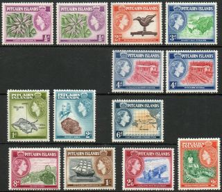 Pitcairn Island 1957 Qeii Set Of Stamps Value To 2/ - 6 Hinged