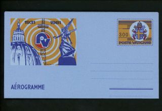Postal Stationery Vatican City H&g Fg Airmail Letter Sheet 1981