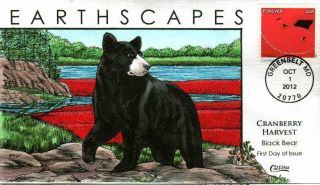 Collins Hand Painted 4710 Earthscapes Cranberry Harvest Black Bear
