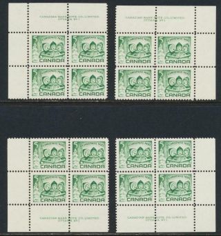 Canada 1967 5c Xmas Plate Block 1 Set Mnh Sc 477 (see Below)