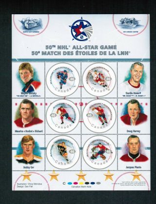 2000 Canada Stamps Mini Sheet 1838 Nhl All Stars - Hockey Gretzky