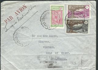 France Cameroun Stamps 188,  208 - 09 Bonaberi - Nkongsamba - Isle Of Wight 29oct1937