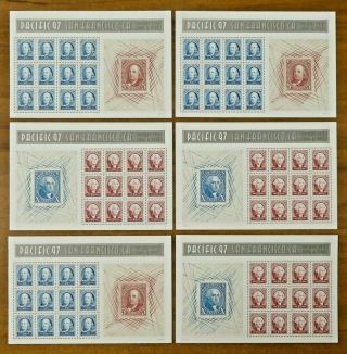 Us Stamps Mnh Scott 3139 - 3140 (6 Sheets) Pacific 97 S.  Francisco Fv $39.  6