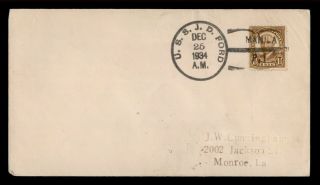 Dr Who 1934 Uss J.  D.  Ford Navy Ship In Manila Philippines C120237