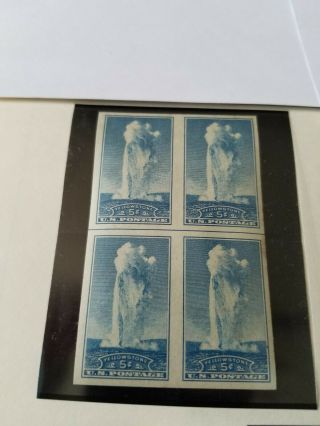 Us Nh Imperforated Center Line Block Of 4 1934 National Parks Issues 760