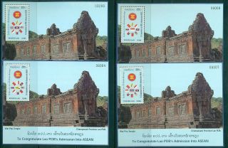 Laos 1997 Admission Into Asean Set Of 9 Mnh S/s,  Different Flags