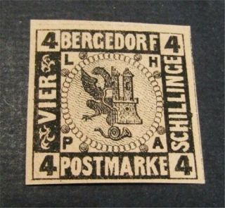 Nystamps German States Bergedorf Stamp 5 Og H $30