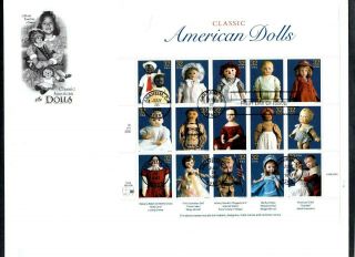 X U.  S.  Stamps Fdc Artcraft Sheet Scott 3151 Classic American Dolls 1997