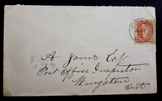 1893 Canada 3 Cent Small Queen Cover " Post Office Inspector Kingston Ont.  "