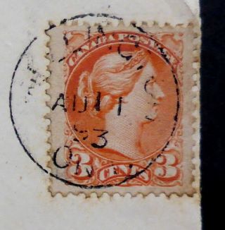1893 CANADA 3 CENT SMALL QUEEN COVER 