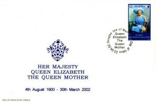 Iom 23 April 2002 Queen Mother First Day Cover Douglas Shs
