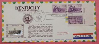 1942 904 Kentucky Statehood Fdc Crosby Cachet Special Delivery Cover 10 Size
