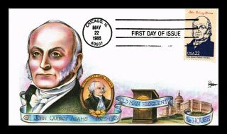 Dr Jim Stamps Us John Quincy Adams President Gill Craft First Day Cover Chicago
